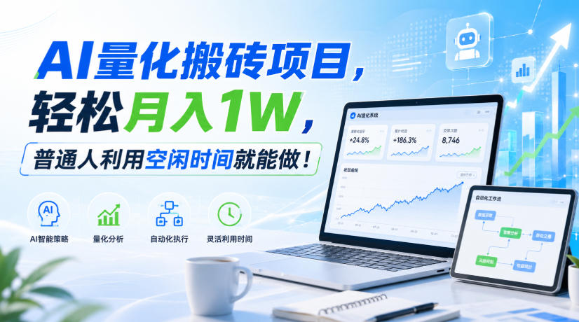 AI量化搬砖项目，轻松月入1W，新手小白也能直接入局！-副业网