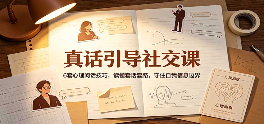真话引导社交课：6套心理问话技巧，读懂套话套路，守住自我信息边界-副业网