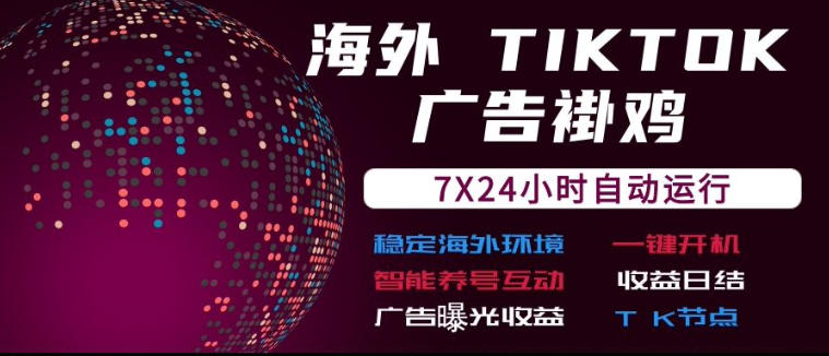 海外TikTok挂G流量变现，7X24自动运行，广告曝光收益，收益日结【揭秘】-副业网