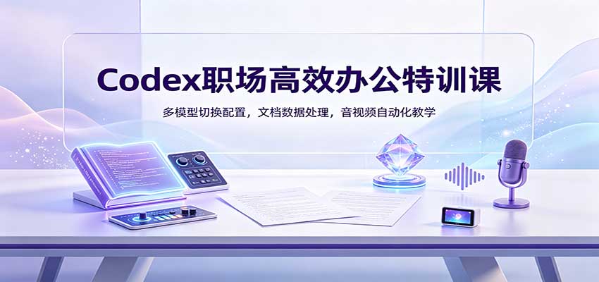 Codex职场高效办公特训课：多模型切换配置，文档数据处理，音视频自动化教学-副业网