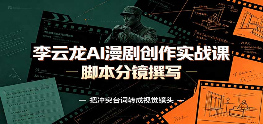 李云龙AI漫剧创作实战课：角色人设还原，脚本分镜撰写，AI漫剧成片完整制作教学-副业网