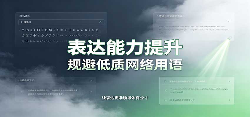 表达能力提升：语言塑造思想逻辑，规避低质网络用语，强化心智感知-副业网