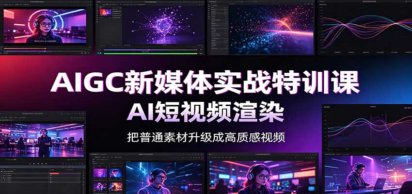 AIGC新媒体实战特训课：工具入门实操，AI短视频渲染，数字人商业视频制作-副业网