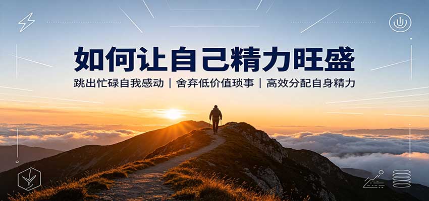 如何让自己精力旺盛：跳出忙碌自我感动，舍弃低价值琐事，高效分配自身精力-副业网