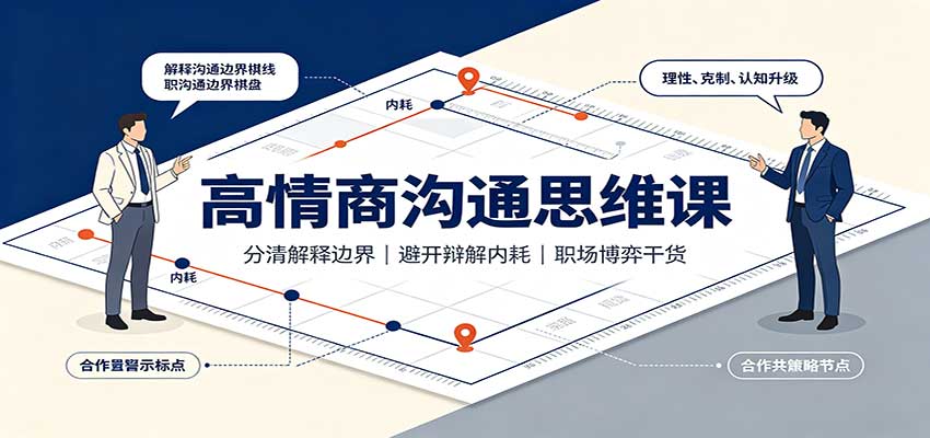 高情商沟通思维课：分清解释边界，避开辩解内耗，职场博弈干货-副业网