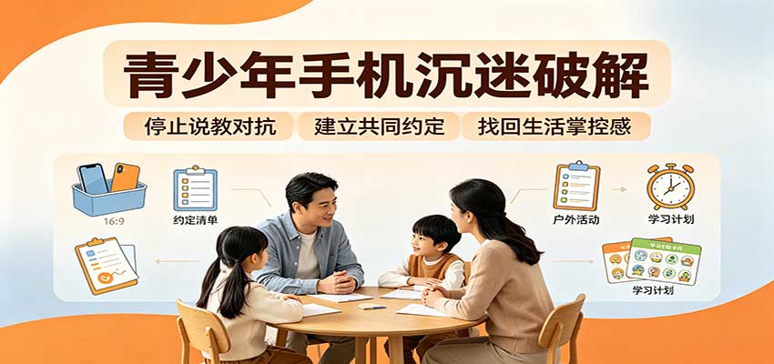 青少年手机沉迷破解：跳出管控说教思维，六步法引导孩子夺回注意力掌控权-副业网