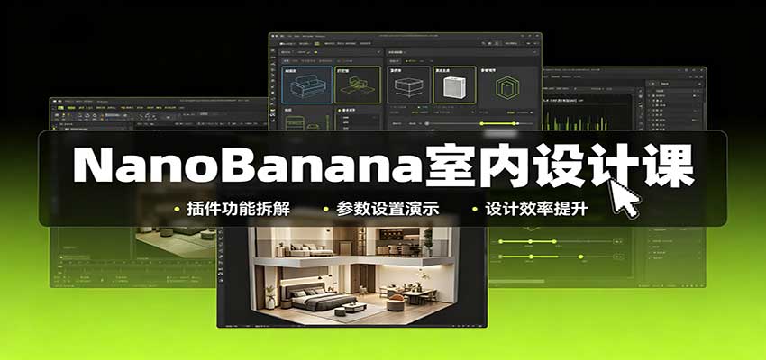 NanoBanana室内设计课：无限画布配置，插件实操，生图改图视频制作-副业网