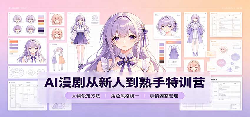 AI漫剧从新人到熟手特训营：剧本分镜创作，提示词模板，人物设定与工具资源-副业网