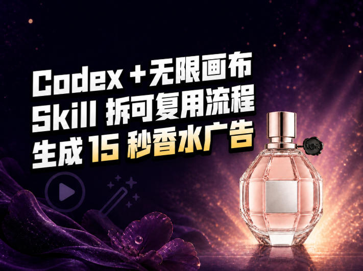 我把Amazon香水视频拆成Codex Skill：无限画布负责最后15秒-副业网
