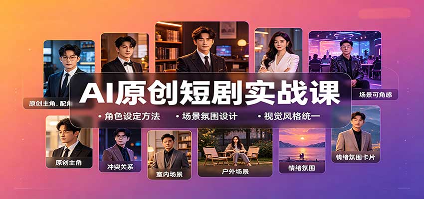 AI原创短剧实战课：从零搭建短剧创作全流程，批量产出可上线剧本-副业网