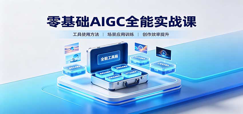 零基础AIGC全能实战课：覆盖绘画、影音、PPT、小说多场景AI创作-副业网