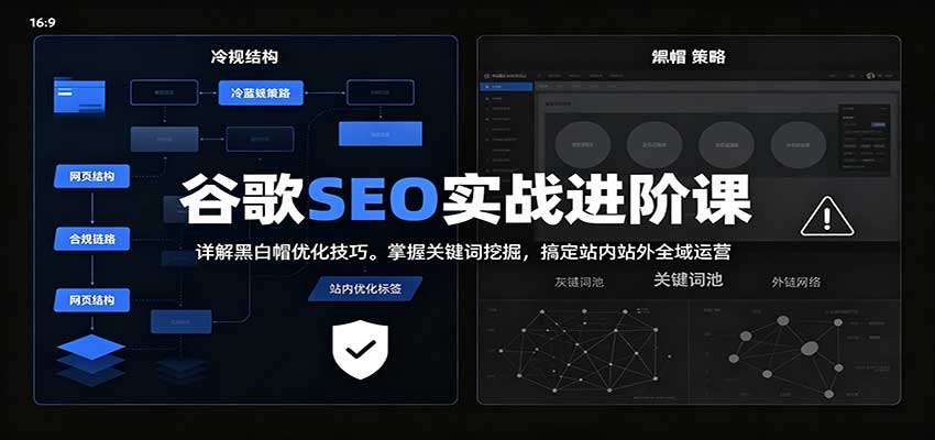 2026谷歌SEO实战进阶课：详解黑白帽优化技巧，掌握关键词挖掘，搞定站内站外全域运营-副业网