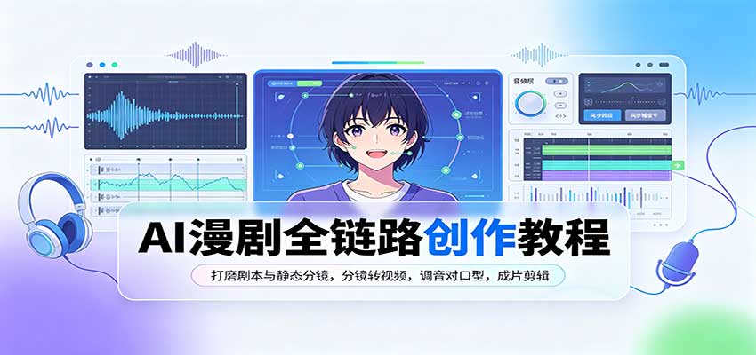 AI漫剧全链路创作教程：打磨剧本与静态分镜，分镜转视频，调音对口型，成片剪辑-副业网