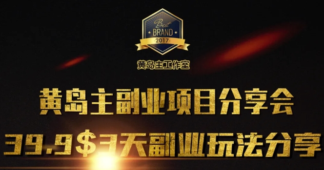 黄岛主副业分享会1期：3天3个副业玩法，速度上车-副业网