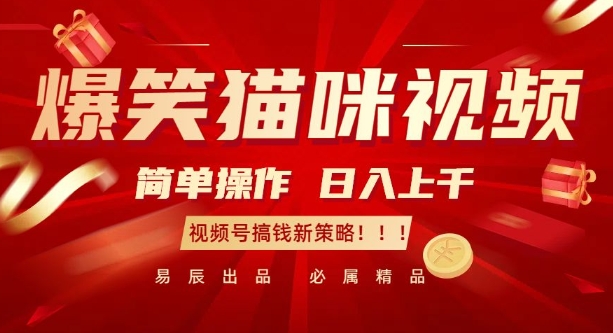 爆笑猫咪视频：简单操作，日入过K，视频号搞钱新策略【揭秘】-副业网