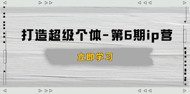 打造 超级个体-第6期ip营：商业认知,产品设计,成交演练,解决知识变现难题-副业网
