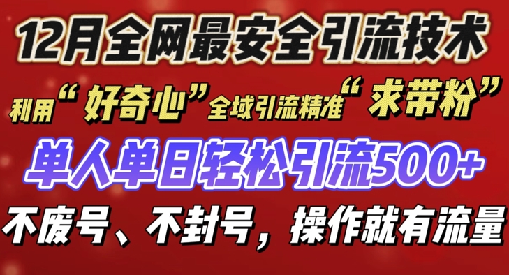 12 月份全网最安全引流创业粉技术来袭，不封号不废号，有操作就有流量【揭秘】-副业网