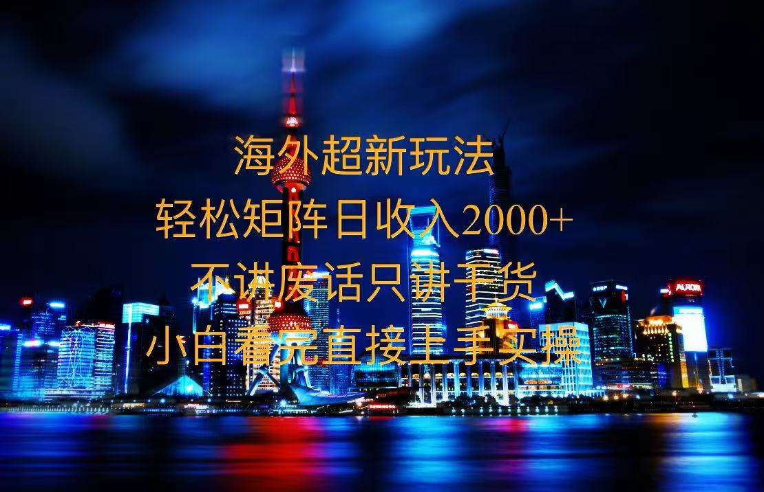 2025全新海外暴力玩法，操作简单，小白轻松上手-副业网