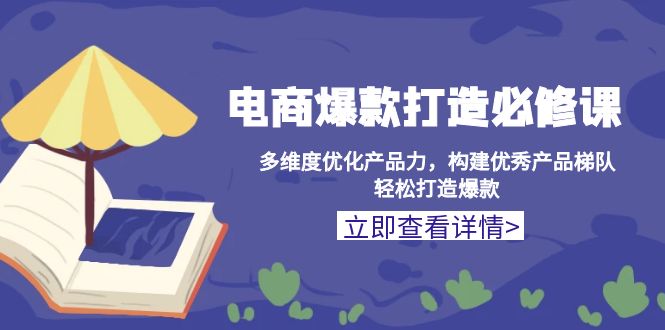 电商爆款打造必修课：多维度优化产品力，构建优秀产品梯队，轻松打造爆款-副业网