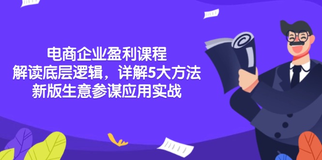 电商企业盈利课程：解读底层逻辑，详解5大方法论，新版生意参谋应用实战-副业网