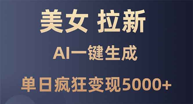美女暴力拉新，通过AI一键生成，单日疯狂变现5000+，纯小白一学就会！-副业网