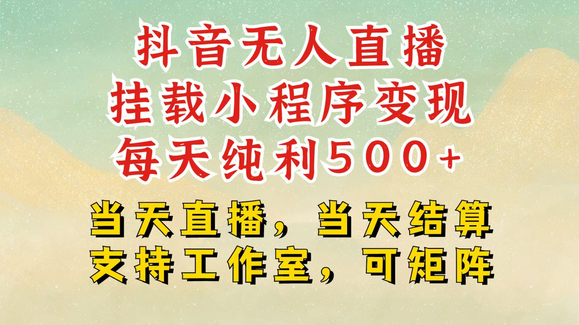 抖音无人挂机项目，轻松日入500+,挂载小程序玩法，不违规不封号，有号的一定挂起来-副业网