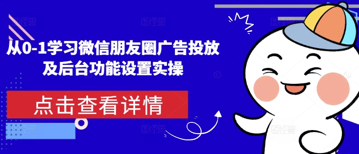 从0-1学习微信朋友圈广告投放及后台功能设置实操-副业网