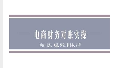 电商财务对账实操-京东天猫淘宝拼多多抖音电商财务对账-副业网