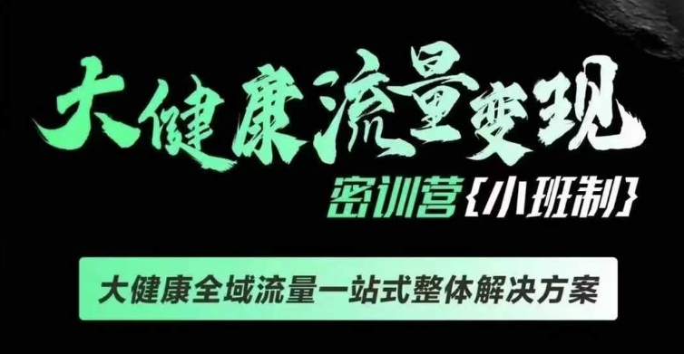 千万级大健康变现课线下课，大健康全域流量一站式整体解决方案-副业网