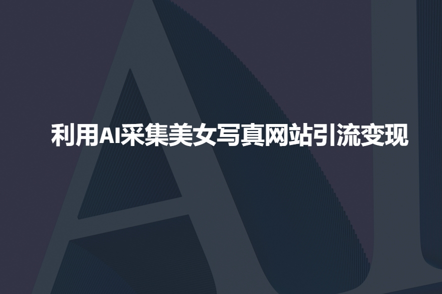 利用AI采集美女写真网站引流变现，引流嘎嘎的-副业网