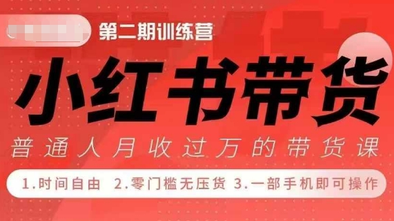 小Red书带货42天训练营 2.0版，宝妈+自由职+上班族+大学生，提高副业收入的大红利项目-副业网