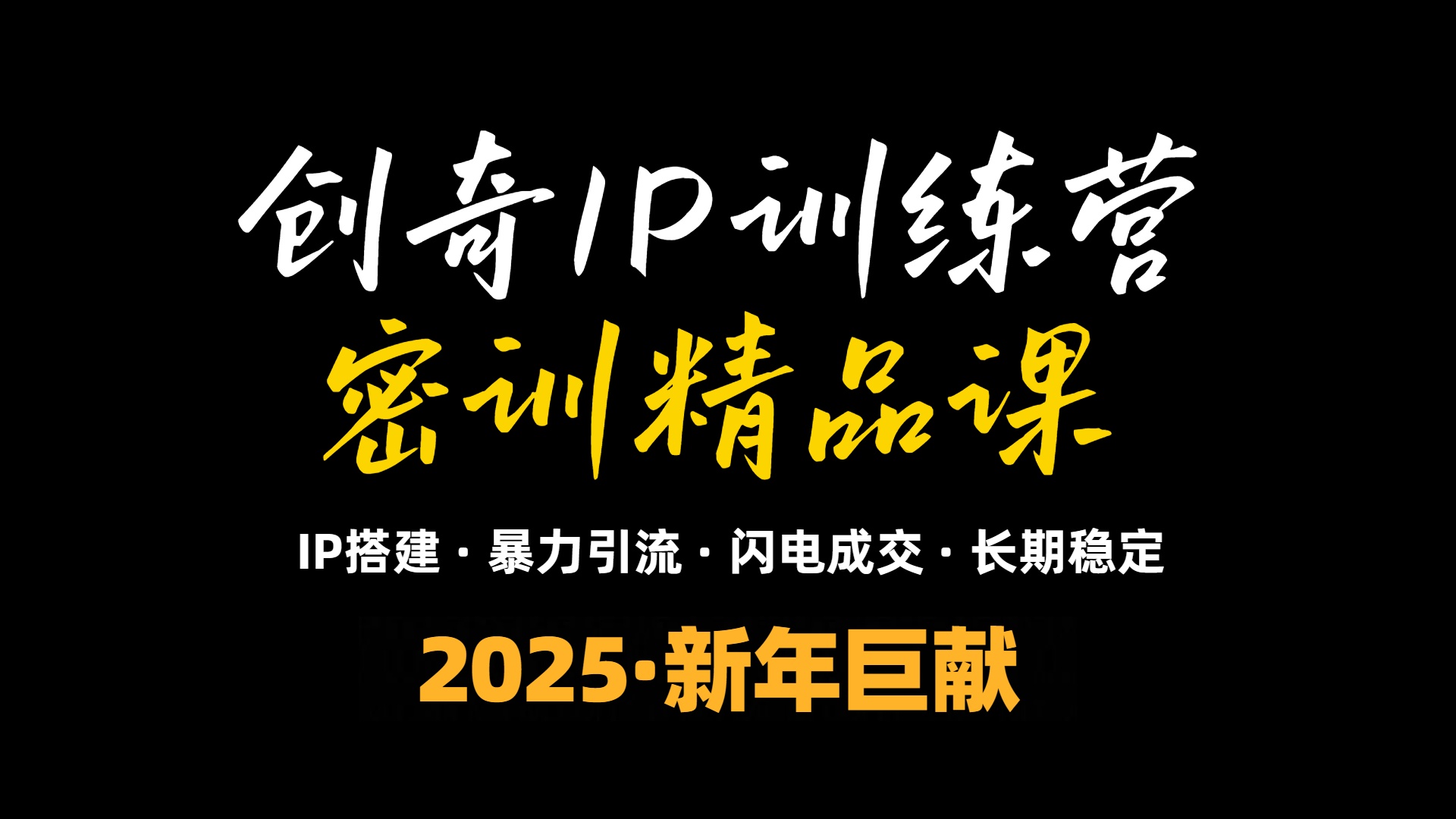 2025年“知识付费IP训练营”小白避坑年赚百万，暴力引流，闪电成交-副业网