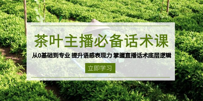 茶叶 主播必备话术课 从0基础到专业 提升语感表现力 掌握直播话术底层逻辑-副业网