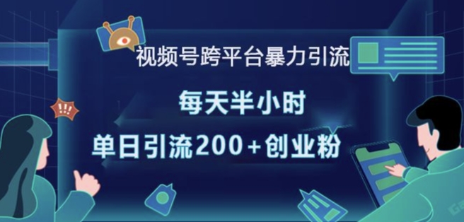 视频号跨平台暴力引流，每天半小时，单日引流200+精准创业粉-副业网