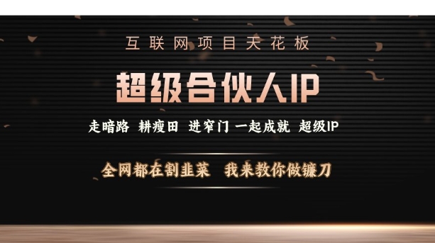 互联网项目天花板，超级合伙人IP，全网都在割韭菜，我来教你做镰刀【仅揭秘】-副业网